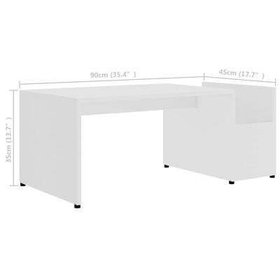 vidaXL Couchtisch Weiß 90x45x35 cm Holzwerkstoff