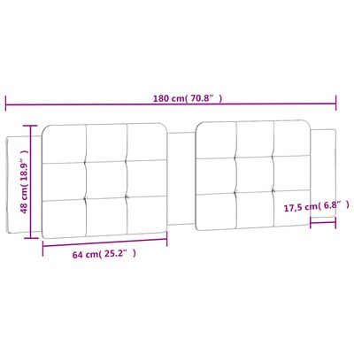 vidaXL Kopfteil-Kissen Grau 180 cm Kunstleder