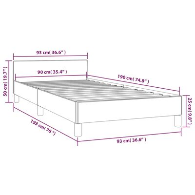 vidaXL Bettgestell mit Kopfteil Dunkelbraun 90x190 cm Stoff