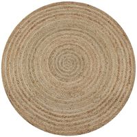 vidaXL Teppich Jute Geflochten 90 cm Rund