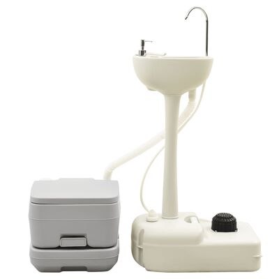 vidaXL Tragbare Campingtoilette mit Waschbecken und Wasserbehälter