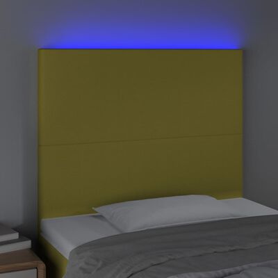 vidaXL LED Kopfteil Grün 100x5x118/128 cm Stoff