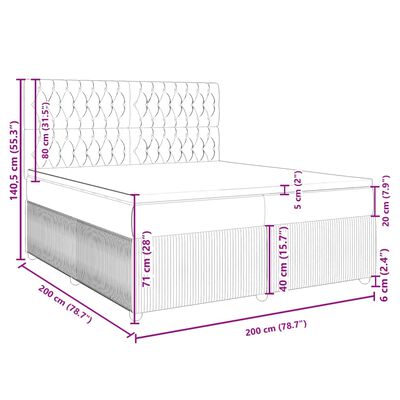 vidaXL Boxspringbett mit Matratze Dunkelbraun 200x200 cm Stoff