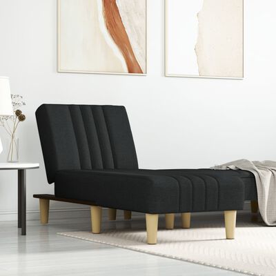 vidaXL Chaiselongue Schwarz Stoff