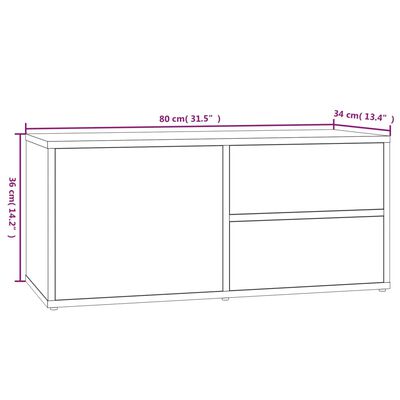 vidaXL TV-Schrank Grau Sonoma 80x34x36 cm Holzwerkstoff