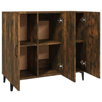 vidaXL Sideboard Räuchereiche 90x34x80 cm Holzwerkstoff