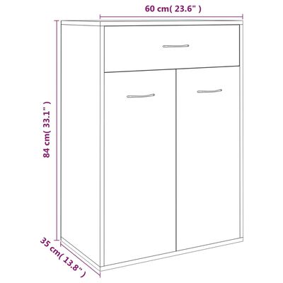 vidaXL Schuhschrank Räuchereiche 60x35x84 cm Holzwerkstoff