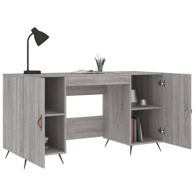 vidaXL Schreibtisch Grau Sonoma 140x50x75 cm Holzwerkstoff