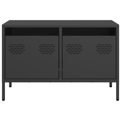 vidaXL TV-Schrank Schwarz 68x39x43,5 cm Kaltgewalzter Stahl