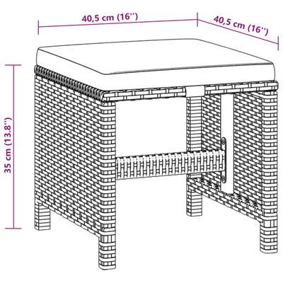 vidaXL 5-tlg. Garten-Essgruppe mit Kissen Poly Rattan Beige