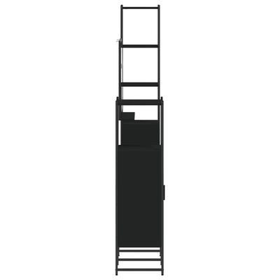 vidaXL 4-tlg. Badmöbel-Set Schwarz Holzwerkstoff