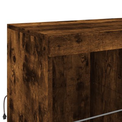 vidaXL Sideboard mit LED-Leuchten Räuchereiche 283x37x100 cm