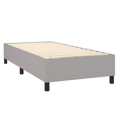 vidaXL Boxspringbett mit Matratze & LED Hellgrau 80x200 cm Stoff