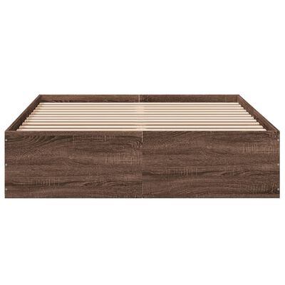 vidaXL Bettgestell Braun Eichen-Optik 135x190 cm Holzwerkstoff