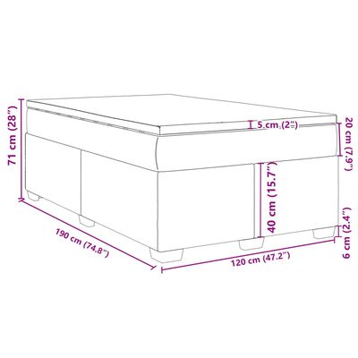 vidaXL Boxspringbett mit Matratze Dunkelgrün 120x190 cm Samt