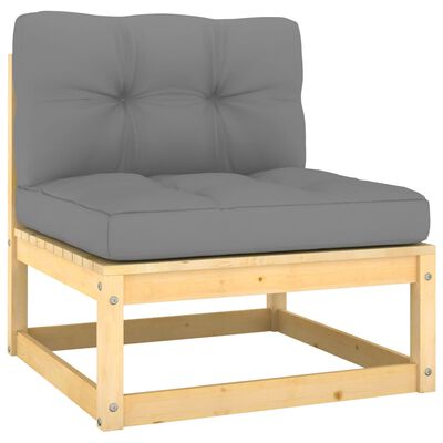 vidaXL 9-tlg. Garten-Lounge-Set mit Kissen Massivholz Kiefer