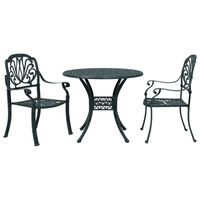 vidaXL 3-tlg. Bistro-Set Grün Aluminiumguss