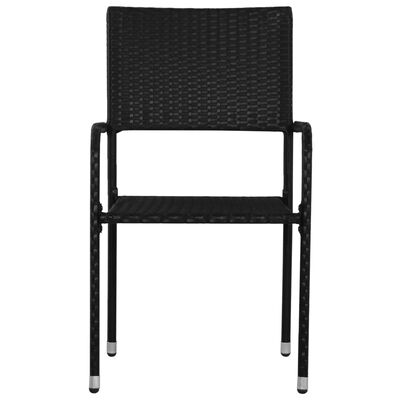 vidaXL 5-tlg. Garten-Essgruppe Poly Rattan Schwarz