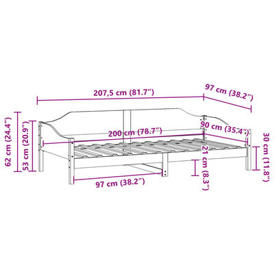 vidaXL Massivholzbett ohne Matratze Weiß 90x200 cm Kiefernholz