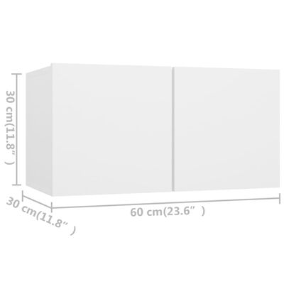 vidaXL 4-tlg. TV-Schrank-Set Weiß Holzwerkstoff