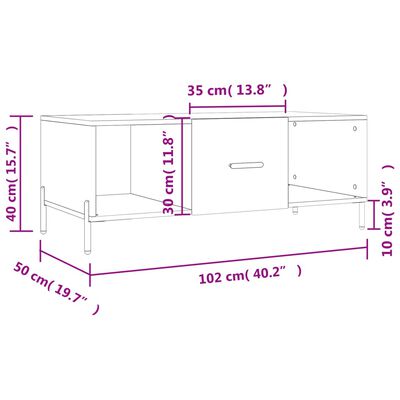 vidaXL Couchtisch Sonoma-Eiche 102x50x40 cm Holzwerkstoff