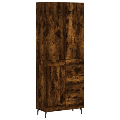 vidaXL Highboard Räuchereiche 69,5x34x180 cm Holzwerkstoff