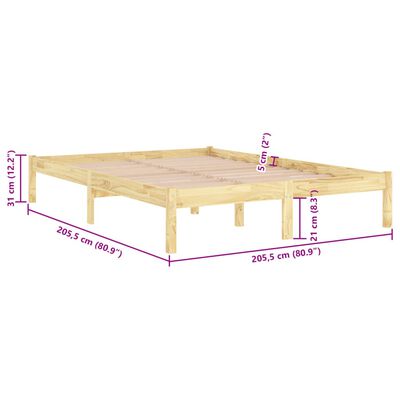 vidaXL Massivholzbett Kiefernholz 200x200 cm