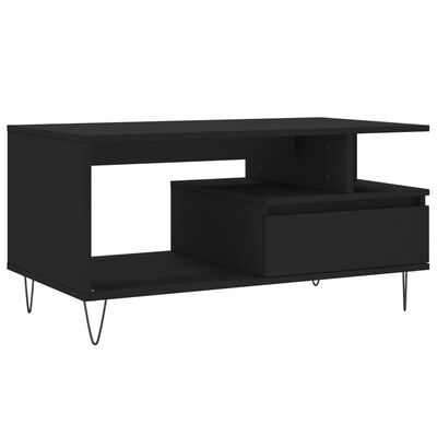 vidaXL Couchtisch Schwarz 90x49x45 cm Holzwerkstoff