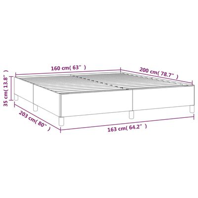 vidaXL Bettgestell ohne Matratze Hellgrau 160x200 cm Stoff