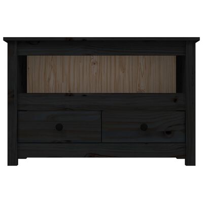 vidaXL TV-Schrank Schwarz79x35x52 cm Massivholz Kiefer