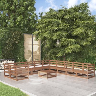 vidaXL 11-tlg. Garten-Lounge-Set Massivholz Kiefer