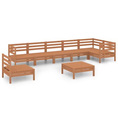 vidaXL 8-tlg. Garten-Lounge-Set Massivholz Kiefer Honigbraun