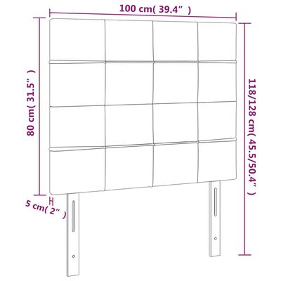 vidaXL LED Kopfteil Taupe 100x5x118/128 cm Stoff