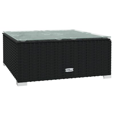 vidaXL 7-tlg. Garten-Lounge-Set mit Auflagen Poly Rattan Schwarz