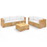 vidaXL 6-tlg. Garten-Lounge-Set mit Kissen Massivholz Teak