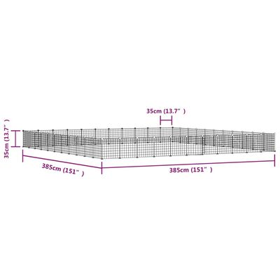 vidaXL 44-tlg. Haustierkäfig mit Tür Schwarz 35x35 cm Stahl