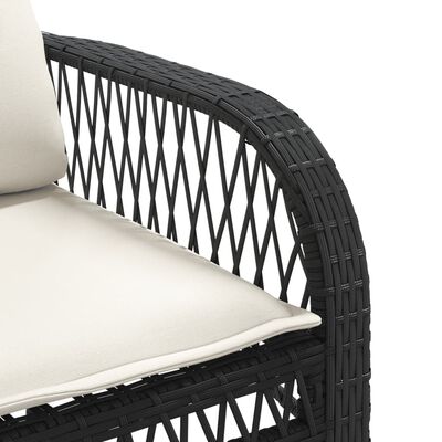 vidaXL 4-tlg. Garten-Sofagarnitur mit Kissen Schwarz Poly Rattan