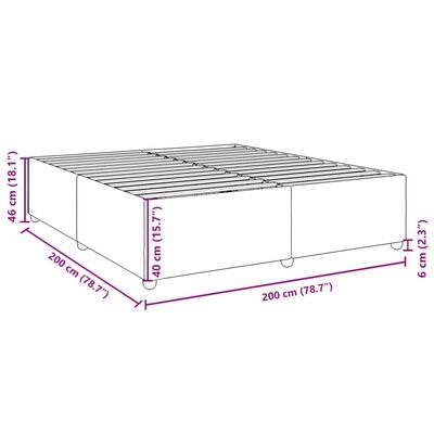 vidaXL Bettgestell ohne Matratze Dunkelgrau 200x200 cm Stoff