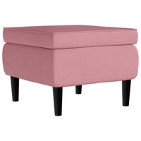 vidaXL Hocker mit Holzbeinen Rosa Samt