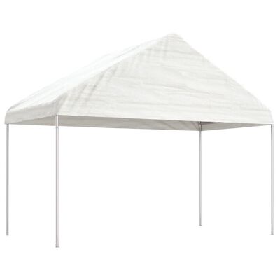 vidaXL Pavillon mit Dach Weiß 13,38x4,08x3,22 m Polyethylen