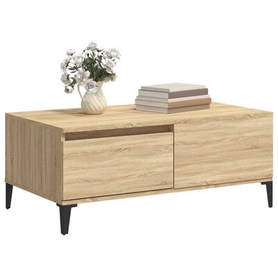 vidaXL Couchtisch Sonoma-Eiche 90x50x36,5 cm Holzwerkstoff