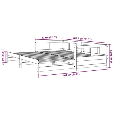 vidaXL Tagesbett ohne Matratze 80x200 cm Massivholz Kiefer