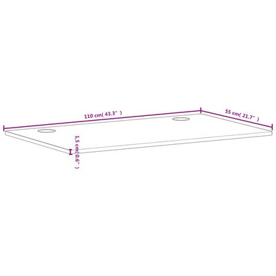 vidaXL Schreibtischplatte 110x55x1,5 cm Massivholz Buche