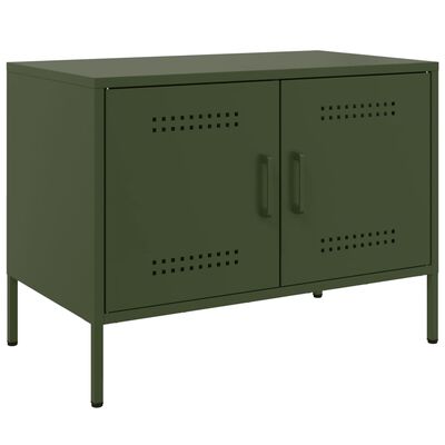 vidaXL TV-Schrank Olivgrün 68x39x50,5 cm Stahl