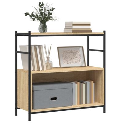 vidaXL Bücherregal Sonoma-Eiche 80x30x78,5 cm Holzwerkstoff und Eisen