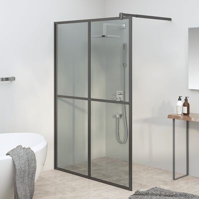 vidaXL Duschwand für Walk-in Dusche 140x195 cm Dunkles Sicherheitsglas