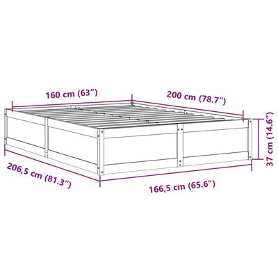 vidaXL Massivholzbett ohne Matratze 160x200 cm Kiefernholz