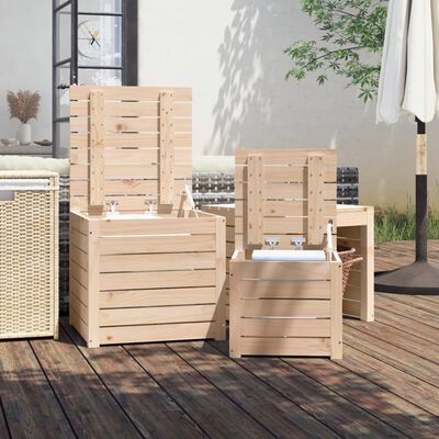 vidaXL 3-tlg. Gartenbox-Set Massivholz Kiefer