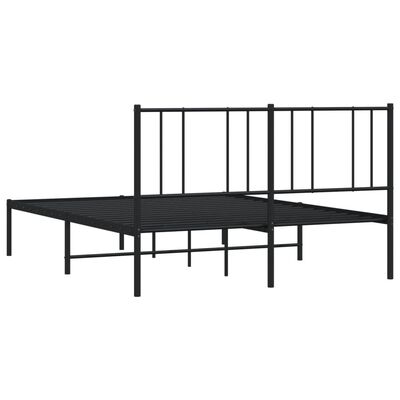 vidaXL Bettgestell mit Kopfteil Metall Schwarz 135x190 cm