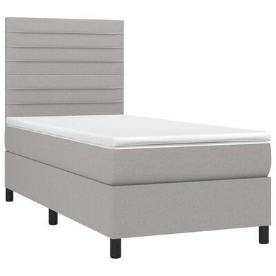 vidaXL Boxspringbett mit Matratze Hellgrau 80x200 cm Stoff